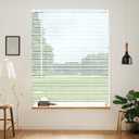 Cordless Vinyl Mini L Blinds 21" W x 64" H, 1" Slat White Horizontal Windows L Blind for Door, Shades, Camper, Light Filtering, Interiors, Arrive 1/2 Inch Narrower Indoor
