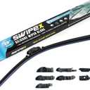 100% Resilient Silicone Wiper Blade (Pack of 1) - Automotive Replacement All-Seasons Premium Windshield wiper blade, Includes Multi-adapter compatible with 99% of car models - (18 inch (450mm))