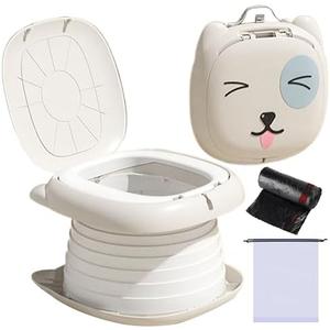 Portable Potty for Toddler Travel Foldable Potty Training Toilet for Car Camping Indoor Outdoor Bathroom for Boys Girls Baby Kids Children Grey