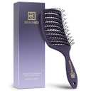 BEAUXSOI Vented Detangling Brush for Wet or Dry, Thick, Coily, and Curly Hair | Curved Vent Brush for Blow Drying