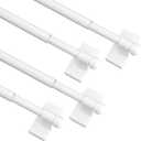 Magnetic Curtain Rods Multi-Use Adjustable Appliance Metal Doors Magnetic Rods, 9-16 Inch, 1/2 Inch Diameter, 4 Pack, White
