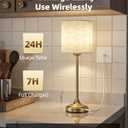 Rechargeable Table Lamp, 2-Pack, 8000mAh, Dimmable, Ambient Light, 2700K, Touch Control, Portable, LED, Wireless, Cordless, Battery Operated, Desk Lamp, Kitchen Lamp, Fabric Shade, for Dining Room