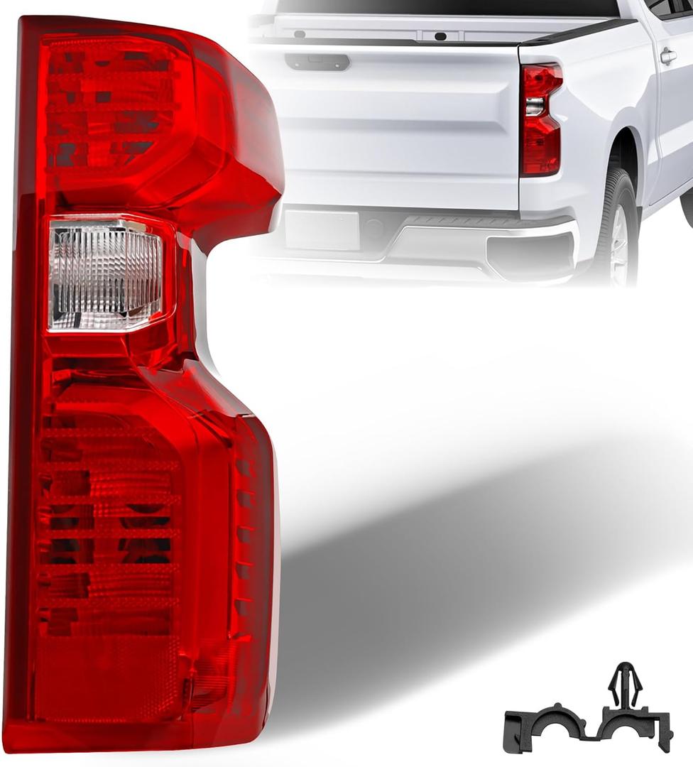Brake Tail light Compatible with 2019-2023 Chevy Silverado 1500 and 2500/3500HD 2020-2023 - Rear Taillight Assembly Replace for GM2801308 and 84554657 - Right Passenger Side - Halogen Type