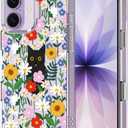 MOSNOVO for iPhone 17 Case | Military Grade 6.6ft Drop Tested | Camera Control | Clear with Black Cat in Garden Design