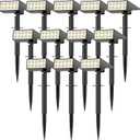 WENATY Solar Lights Outdoor Waterproof IP65, [12 Pack/4 Modes] Spot Solar Light for Outside, Dusk to Dawn LED Solar Powered Yard Garden Landscape Lighting Spotlights for Path Patio Walkway, Warm White