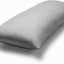 Bare Home Microfiber Body Pillow Cover - Ultra Soft - Cooling Pillowcase - Double Brushed - Pillowcase with Zipper Closure - Easy Care (20''x54'' Body Pillow Cover, Light Grey, Pack of 2)