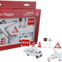 Daron Emirates Small Airport Playset  Officially Licensed Die-Cast Metal Airplane with Plastic Vehicles & Signs  Highly Detailed Pretend Play Toy for Kids Ages 3+