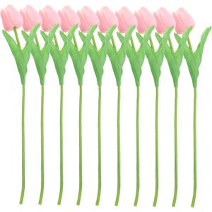 10pcs Artificial Tulip Flowers Bouquet Set Lifelike Decorative Fake Flowers for Home Decor Wedding Centerpieces and Floral Arrangements Vibrant Colors and Realistic Design (Pink) 10pcs Artificial Tulip Flowers Bouquet Set Lifelike Decorative Fake Flowers for Home Decor Wedding Centerpieces and Floral Arrangements Vibrant Colors and Realistic Design (Pink)