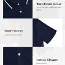 LETSEE Linen Shirts for Men Short Sleeve Blouse Button Down Dress Untuckit Shirts Beach Summer Wedding Hawaiian Outfit (Blue, XXL)