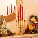 Sziqiqi Candelabra Candle Holder Gold Set of 6-5-arm Metal Candlestick Holders for Taper Candles for Centerpieces Table Wedding Christmas Fireplace Decor Birthday