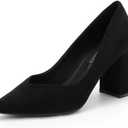 DREAM PAIRS Women’s High Chunky Closed Toe Block Heels Pointed Toe Wedding Party Elegant Slip On Pumps Shoes Size 12