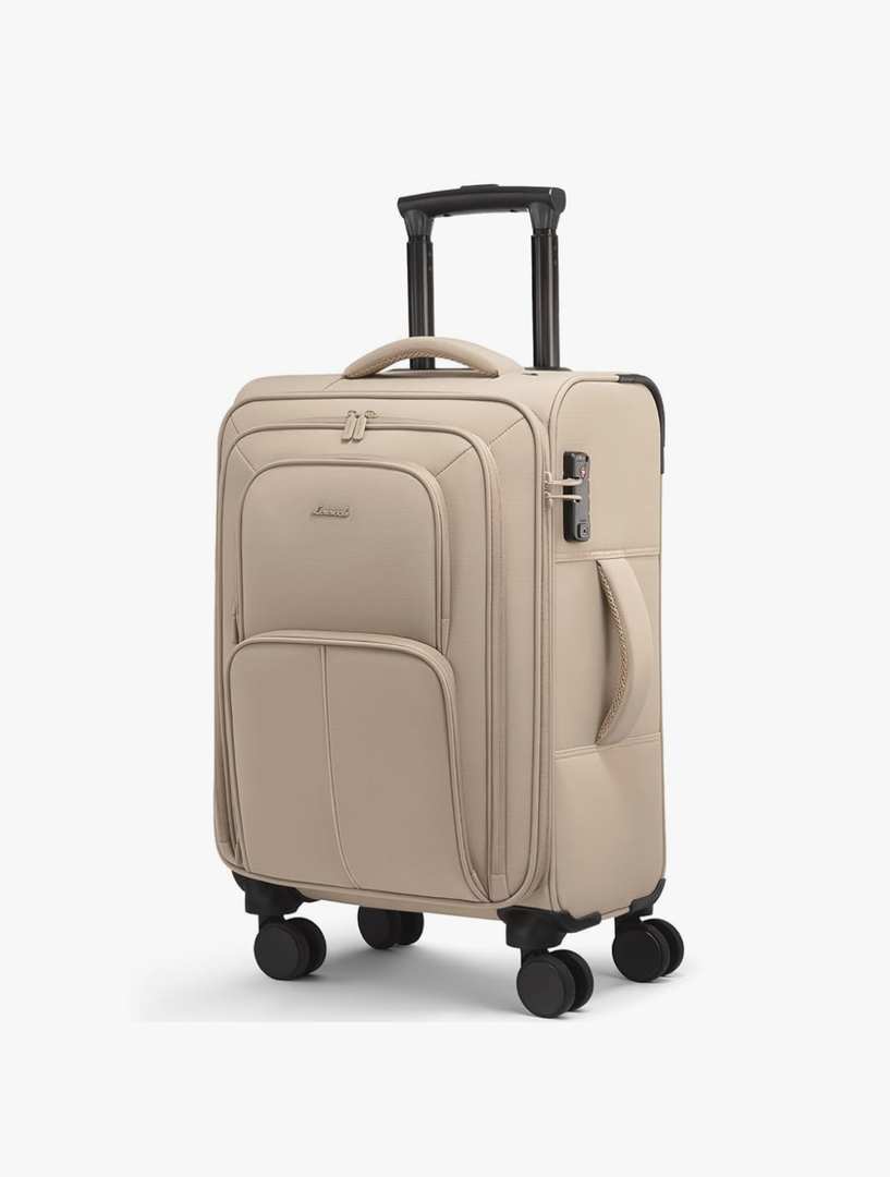 LOVEVOOK Carry On Luggage 22x14x9 Airline Approved, 22 Inch Softside Suitcases with Spinner Wheels, Lightweight Carry-on Suitcase with TSA Lock for Women Men, Large Luggage for Travel Business Trip