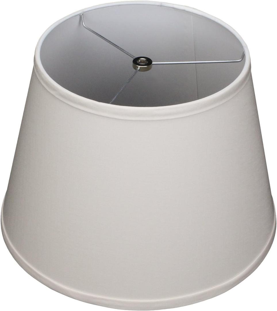 10" Top Diameter x 13" Bottom Diameter x 9" Slant Height with Washer (Spider) Attachment for Lamps with a Harp (Linen White)
