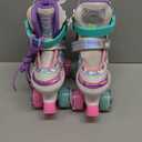 Star Wing Roller Skates for Toddlers & Kids - 4 Size Adjustable Light Up Patines para Nias, Battery-Free All Illuminating Wheels, Ideal Gift for Girls and Boys Ages 3-12 (Green)