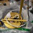 Nintiue Upgraded Modern Arc Dimmable Tall Standing Floor Lamp with Linen Shade, 1200 Lumens LED Bulb Included, for Living & Reading Room, Bedroom, Office & Nursery, Gold