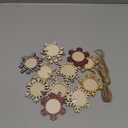 12 pcs Christmas Photo Frame Ornaments Wooden Snowflake Picture Hanging Christmas Tree Decoration DIY Xmas Buffalo Plaid Photo Frame Keepsakes for Xmas Party Anniversary Decorations Winter