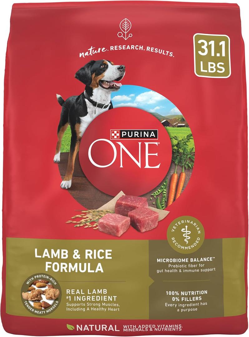 Purina ONE Dry Dog Food Lamb and Rice Formula - 31.1 lb. Bag (EXP 09/30/26)