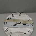 HYLANDA Wall Clock, 14 Inch Wall Clocks Battery Operated Silent Non Ticking, Large Wooden Clocks Decorative for Kitchen, Bathroom, Bedroom, Living Room Blue White