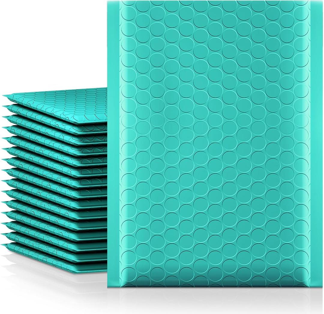 Fuxury Bubble Mailers 6x10" 100 Pack Teal Padded Envelopes Usable Size 6x9" Mailing Envelopes Bubble Padded Opaque Shipping Bags for Mailing,Packaging, Small Business, Boutique #0, 6x10" 100PC