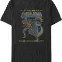 Star Wars Mens The Mandalorian Mandalorian Comic T-Shirt (3X-Large, Black)