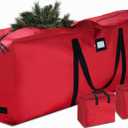 ZOBER Christmas Tree Storage Bag - With 2 Ornaments Accessories/Garland Bags - Fits 7.5 Ft Trees - 600D Oxford Fabric Christmas Tree Bag For Storage Box For Xmas - Strong, Durable Handles - Red