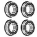uxcell F6003-2RS Flanged Ball Bearing 17x35x10mm Double Sealed Chrome Steel Flange Bearings, 4pcs