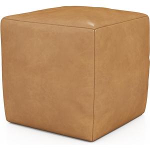 Square Leather Handmade Pouf,Ottoman Cover,Pouffe Footstool Storage Stool,Comfortable New Posture for Living Room and Home Use (Camel)