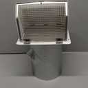 6 Inch Hooded Wall Vent with Screen and Damper,Wall Exhaust Vent Cover Cap,Dryer Vent Cover Outside,Exterior Wall Vent Hood Outlet Air Vent for Kitchen Range Hood Air Ventilation,Galvanized Steel,Whit