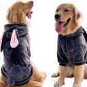 Large Dog Rabbit Costume,Halloween Easter Bunny Costume Party Outfits for Medium Large and Extra Large Dog,Winter Clothes Pajamas for Labrador Bulldog (Grey, 8XL) (8XL(Bust38.5inch|Pet 75-100LBS))