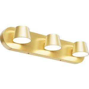 URSOLA 3 Light Bathroom Vanity Light, LED Gold Wall Light Fixtures, Up and Down Rotatable Dimmable 20 inch Bathroom Lighting Fixtures Over Mirror