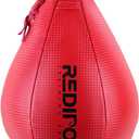 Superior Boxing Speed Bag - PU Leather Speed Punching Ball - Heavy Duty Hanging Swivel Ball for Gym & MMA Muay Thai Sports Fitness - Punching Dodge Striking Speed Reflex Ball (Red10"x7")