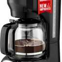Mueller 12-Cup Drip Coffee Maker - Borosilicate Carafe, Auto-Off, Reusable Filter, Anti-Drip, Keep-Warm Function, Clear Water Level Window Coffee Machine, Kitchen Essentials & Accessories (Black)