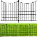 15 Panels No Dig Dog Fence Outdoor for Yard, 32 in(H) X 35.4 ft(L) Decorative Tall Garden Fence Animal Barrier, Rustproof Metal Wire Garden Edging and Borders, Temporary Fencing Stakes (15 Panels-35.4 ft(L) X 32 in(H))