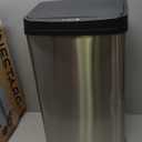 NINESTARS DZT-50-28 Automatic Touchless Motion Sensor Rectangular Trash Can, 13 Gal, Black Trim