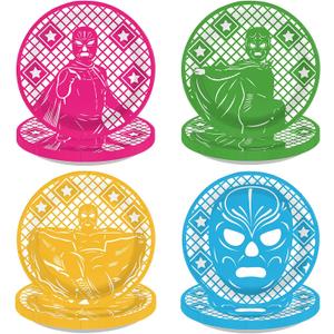 60Pcs Lucha Libre Birthday Decorations Paper Plates 7" Mexican Party Decorations Dessert Cake Paper Plates Disposable Nacho Themed Platters for Mexican Birthday Fiesta Party Supplies