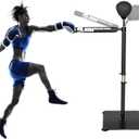 INNOLIFE Boxing Speed Trainer,Boxing Spinning Bar with Speed Bag Free Standing Adjustable Height from 4.8 ft-6 ft, 6 Ft X 14"