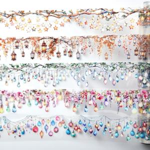 Gilprop 5 Rolls Lighting Washi PET Tape Set Laser Light Bulb Scrapbook Junk Journal Supplies, Clear Decorative Tape Stickers DIY for Arts Crafts Bullet Planner, 50mm Wide x 78. 74 Inch Long/roll