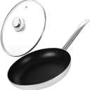 Nonstick Frying Pan, Professional Aluminum Skillet (Pan with Lid 11 inch)