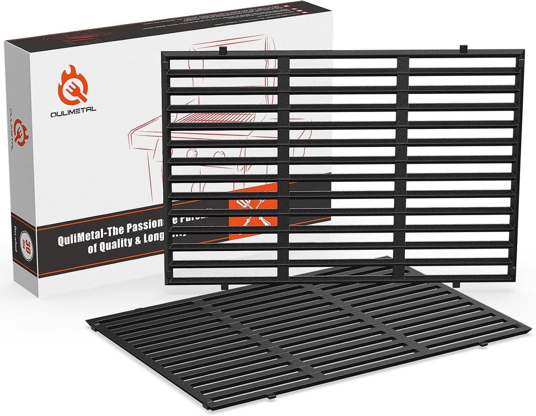 QuliMetal 18.75 Inch Cast Iron Grill Grates for Weber Genesis II 300 Series