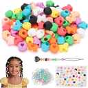 Dalycro 90PCS Silicone Hair Beads for Kids Girls Braids, 5mm Butterfly Heart and Star Washable Hair Beads 10 Colors for Girls Braids Accessories Kids Crafts