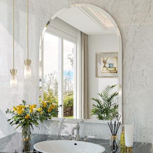 Frameless Arched Mirror, 18"x26" Beveled Arch Vanity Mirrors for Bathroom, Wall Mounted Arched Mirrors for Bedroom, Entryway, Living Room