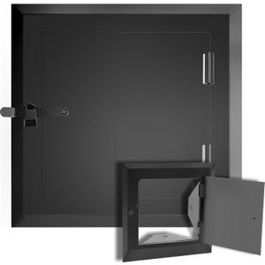 Yaocom 1 Pack 8" x 8" Steel Chimney Cleanout Door Fireplace Trap Door for Ashes Indoor Outdoor Wall Chimney (Black)