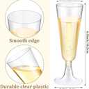 CHENGU 200 Pack Plastic Champagne Flutes, 5 oz Disposable Shatterproof Champagne Glasses Toasting Wine Glasses Cocktail Cups for Wedding, Parties, New Year's Eve for Celebration(Clear)