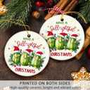 3 x Christmas Pickle Ornament 2025, Christmas Home Decor Keepsake for Pickle Lovers, Unique Ceramic Pickle Ornaments for Christmas Tree Decorations, Funny Pickle Gifts for Women, Men, Him, Her