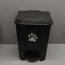 tebiete Dog Poop Trash Can Outdoors Pet Waste Station with Lid Dog Waste Disposal Container with Removable Inner Bin Bucket Hands-Free Pedal Garden Yard Home with 5Rolls Waste Bags, Black (1Pack)