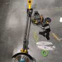6000mAh Cordless Electric Weed Wacker, 12" Brushless Cordless String T,rimmer, 4 in 1 Weed Eater/Brush Cutter/Weed Trimmer with 2*Batteries Powered & Auxiliary Wheels, Grass Trimmer (Yellow)