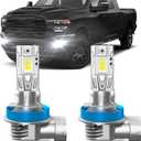Fit for Dodge Ram 1500 2500 3500 2019-2025 Fog Light Bulbs or DRL, 6000K Cool White 700% Brightness, Real 1:1 Size Plug and Play, Pack of 2