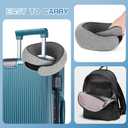 Travel Pillows for Airplanes, Memory Foam Travel Neck Pillow Airplane with Eye Mask, Compact and Ergonomic Design Neck Pillow for Travel, Car Rides, Offices, and Home Use (Gray)