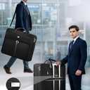 MATEIN Mens Garment Bags for travel, Large Travel Suit Bag Up to 7 Suits with Strap, Wrinkle Free Carry On Garment Bags for Hanging Clothes, Business Suitcase Luggage Bag Fit 17.3 Inch Laptop, Black