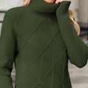 Zeagoo Women's Turtleneck Sweater Fall Winter 2026 Long Sleeve Chunky Knitted Trendy Pullover Tops (Green, M)